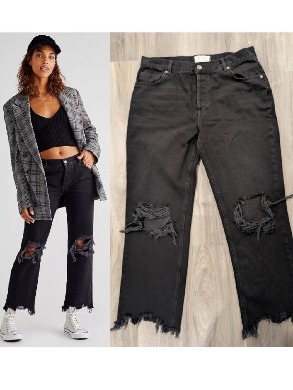 Free People | We The Free Maggie Mid Rise Straight Leg Jeans In Black